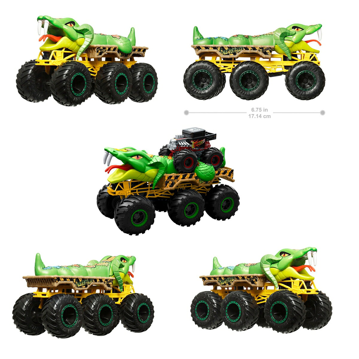 ホットウィール(HotWheels)モンスタートラックトランスポーターアソート乗り物おもちゃミニカー4台入りBOX販売3歳からマルチ986D-HWN86