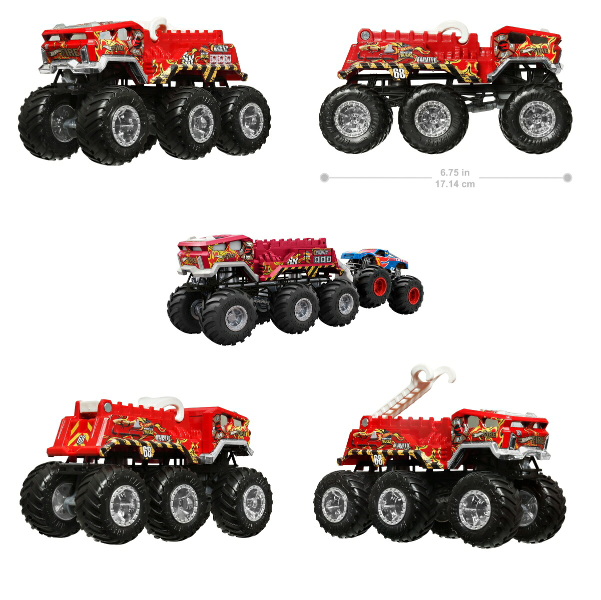 ホットウィール(HotWheels)モンスタートラックトランスポーターアソート乗り物おもちゃミニカー4台入りBOX販売3歳からマルチ986D-HWN86