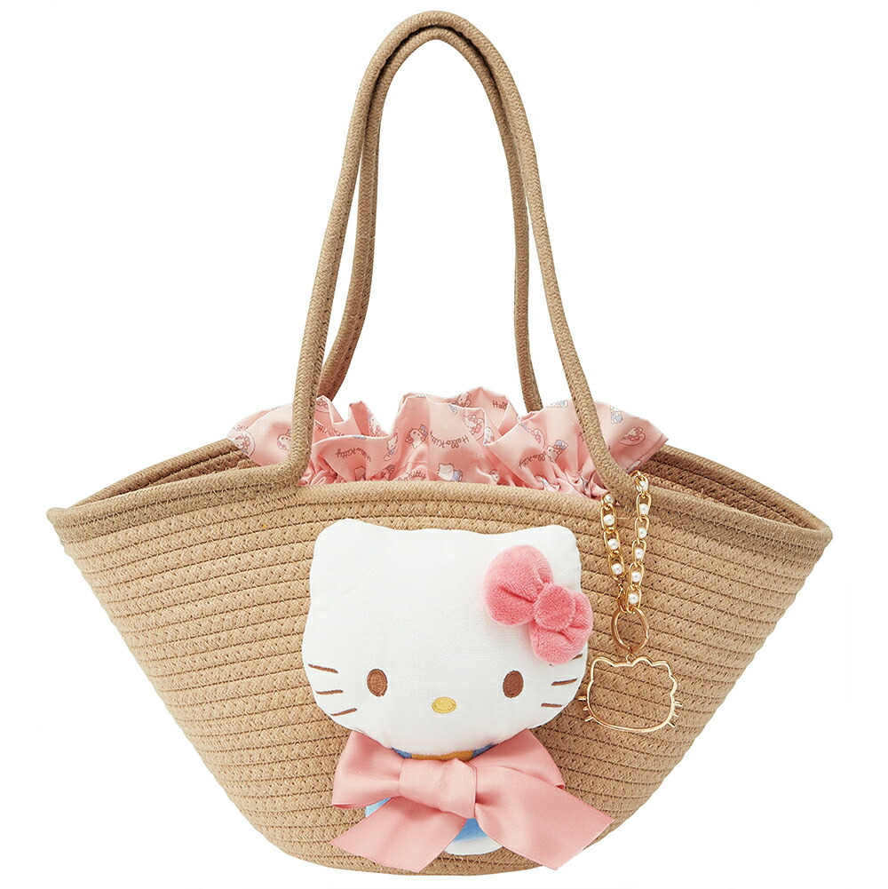 完売品 日焼けキティ a-jolie × Hello Kitty かごバッグ a-jolie - 完売❤️アジョリー✨キティちゃん限定❣️カゴバック