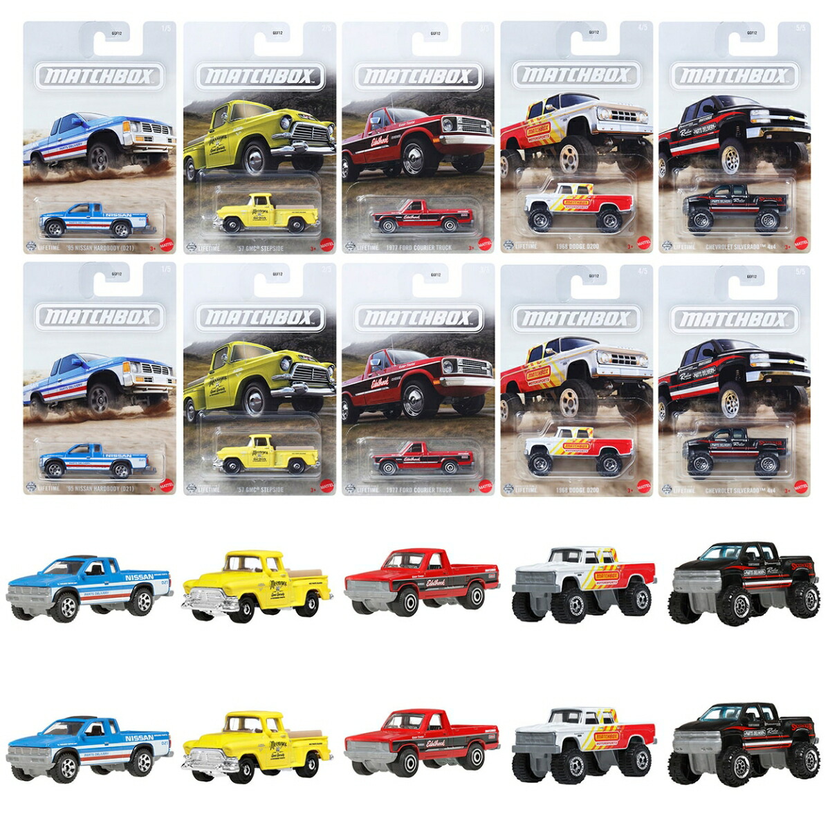 マッチボックス(Matchbox) 　テーマ アソート - トラックシリーズ 乗り物おもちゃ ミニカー 10台入り BOX販売 3歳から マルチ 986E-GGF12画像