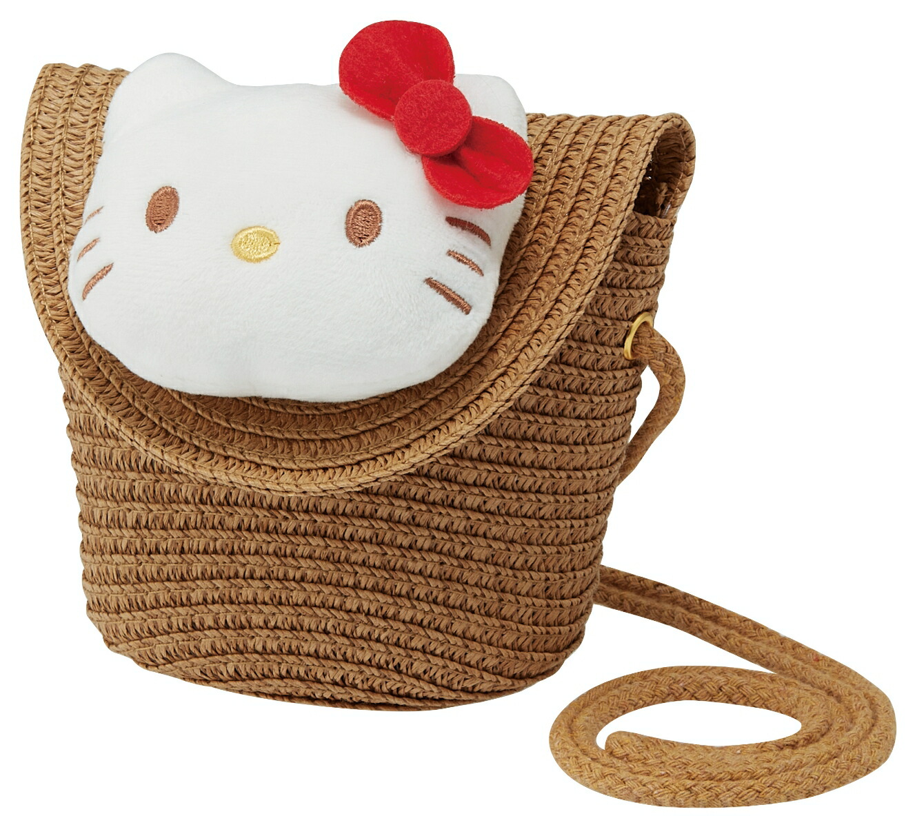 楽天市場】ハローキティ ストロー素材フラップ型ショルダーバッグ