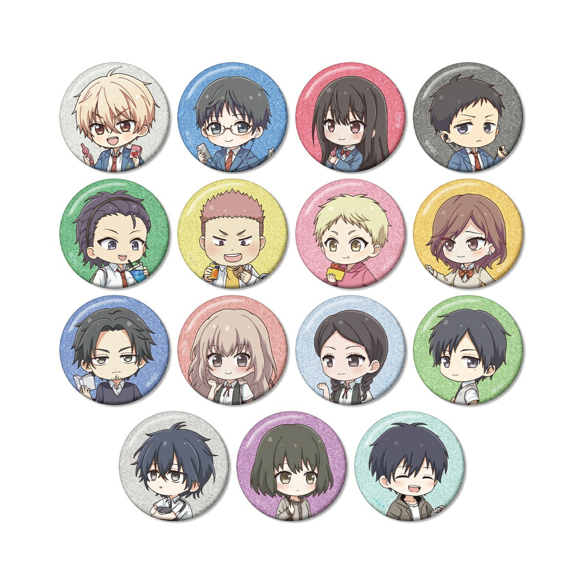 アニメ「この音とまれ！」トレーディング ちびキャラ 放課後ver. グリッター缶バッジ(BOX＝15入)画像