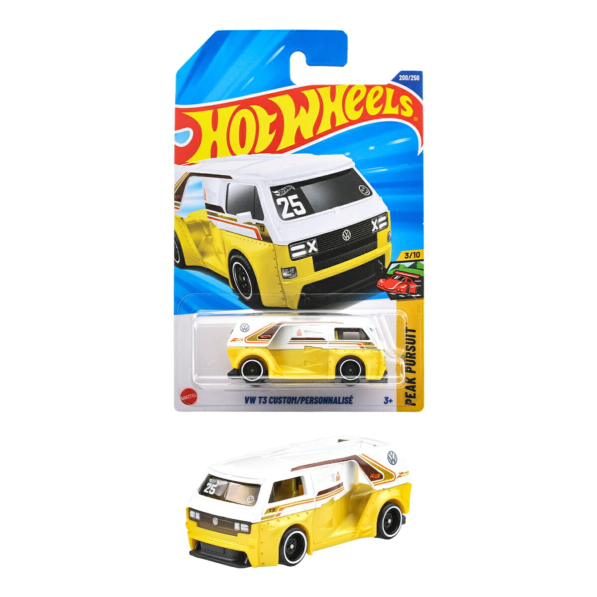 ホットウィール(HotWheels)ベーシックカーフォルクスワーゲンT3カスタム乗り物おもちゃミニカー3歳からイエローJFN48