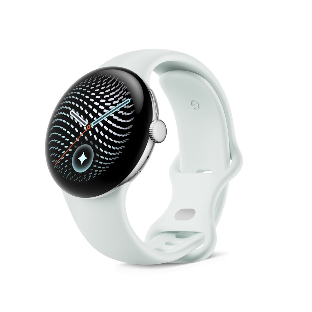 GooglePixelWatch5（41mm）PolishedSilverアルミケース/Fogアクティブバンド（第2世代）Wi-Fi