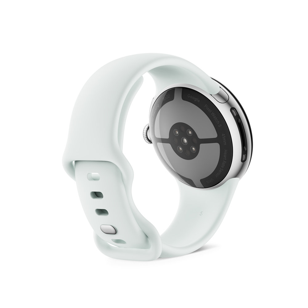 GooglePixelWatch5（41mm）PolishedSilverアルミケース/Fogアクティブバンド（第2世代）Wi-Fi