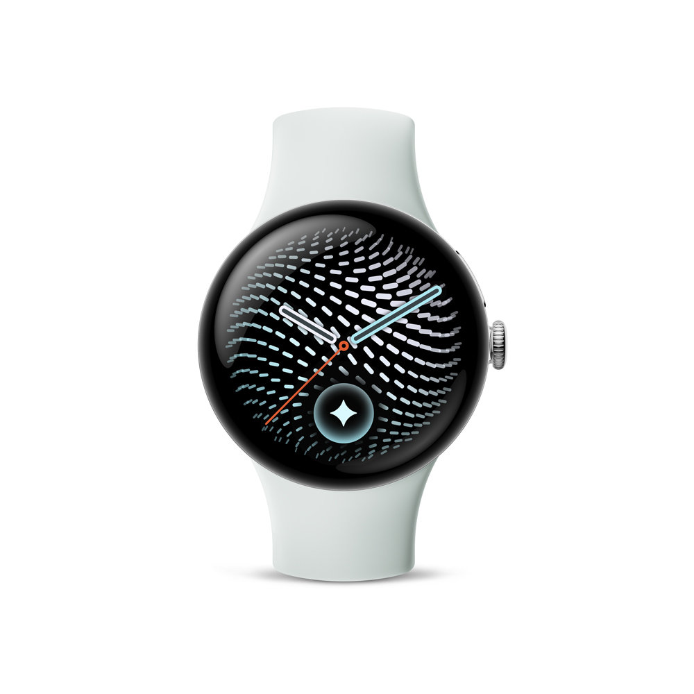 GooglePixelWatch5（41mm）PolishedSilverアルミケース/Fogアクティブバンド（第2世代）Wi-Fi