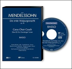 【輸入楽譜】メンデルスゾーン, Felix: 最初のワルプルギスの夜 Op.60: バス・パート合唱練習用 MP3CD画像