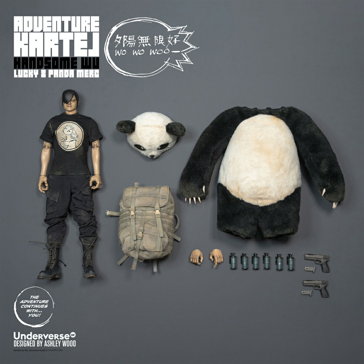 Underverse Adventure Kartel(アドベンチャーカルテル) DIRTY BOI PANDA HANDSOME WU(ダーティー・ボーイ・パンダ・ハンサム・ウー) 1/6スケール可動フィギュア 【31672135】 (フィギュア)画像