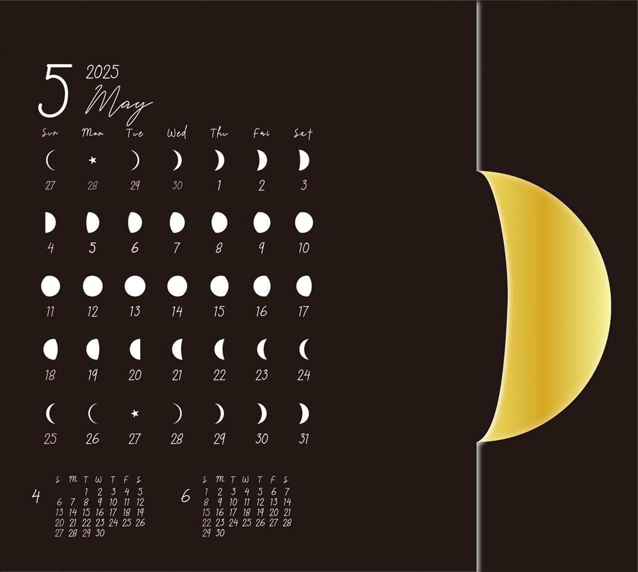楽天ブックス: 2025カレンダー／150 MOON CYカレンダーE／月の満ち欠け（卓上） - 4995027142177 : 本