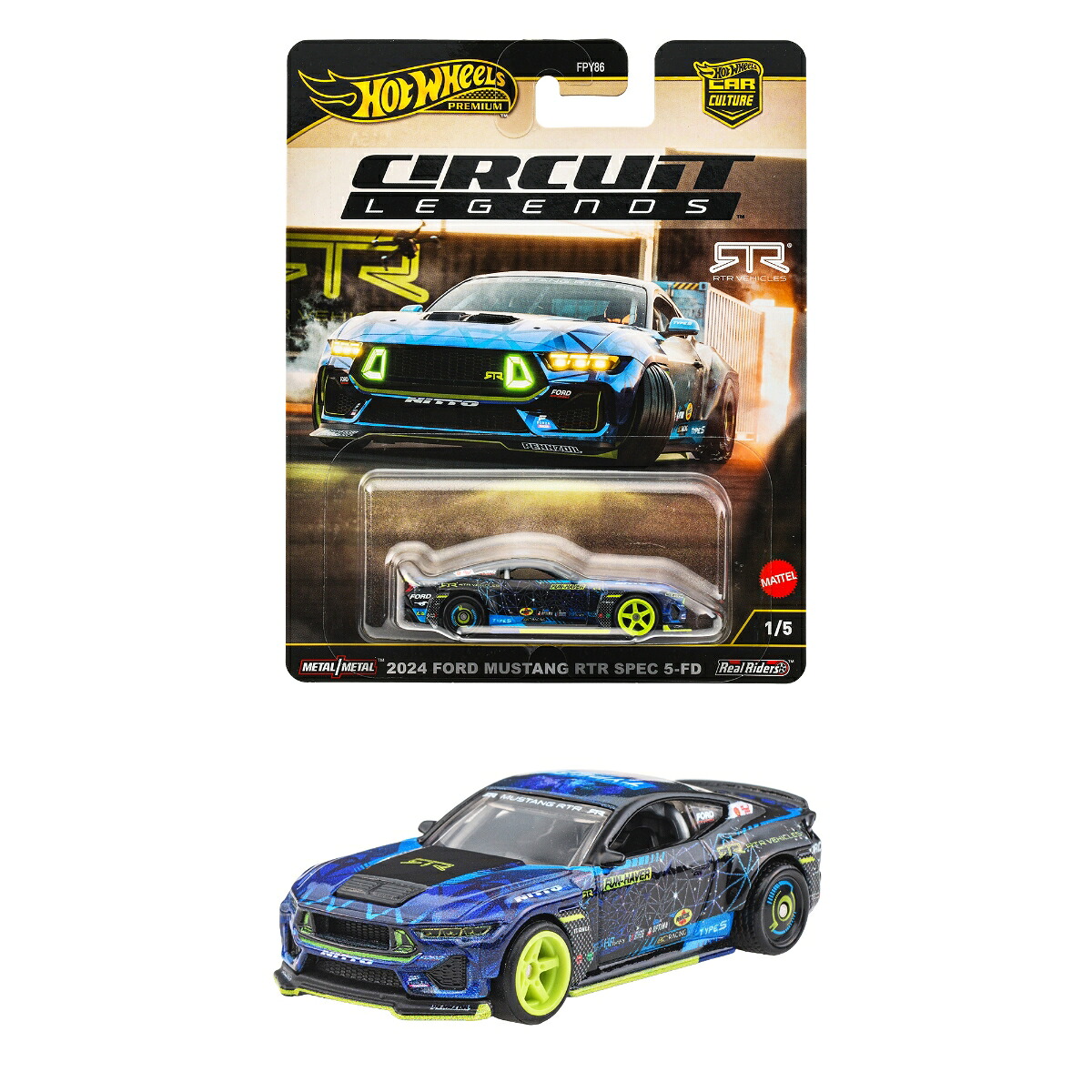ホットウィール(HotWheels)カーカルチャーサーキットレジェンズ2024フォードマスタングRTRスペック5-FD乗り物おもちゃミニカー3歳からブルーJBK48
