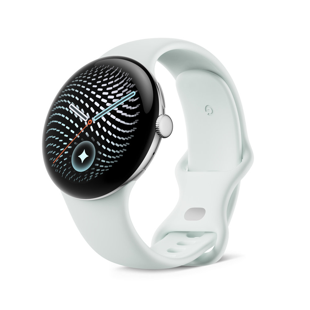 GooglePixelWatch5（45mm）PolishedSilverアルミケース/Fogアクティブバンド（第2世代）Wi-Fi
