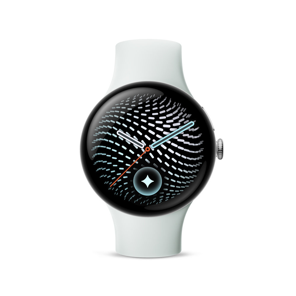 GooglePixelWatch5（45mm）PolishedSilverアルミケース/Fogアクティブバンド（第2世代）Wi-Fi