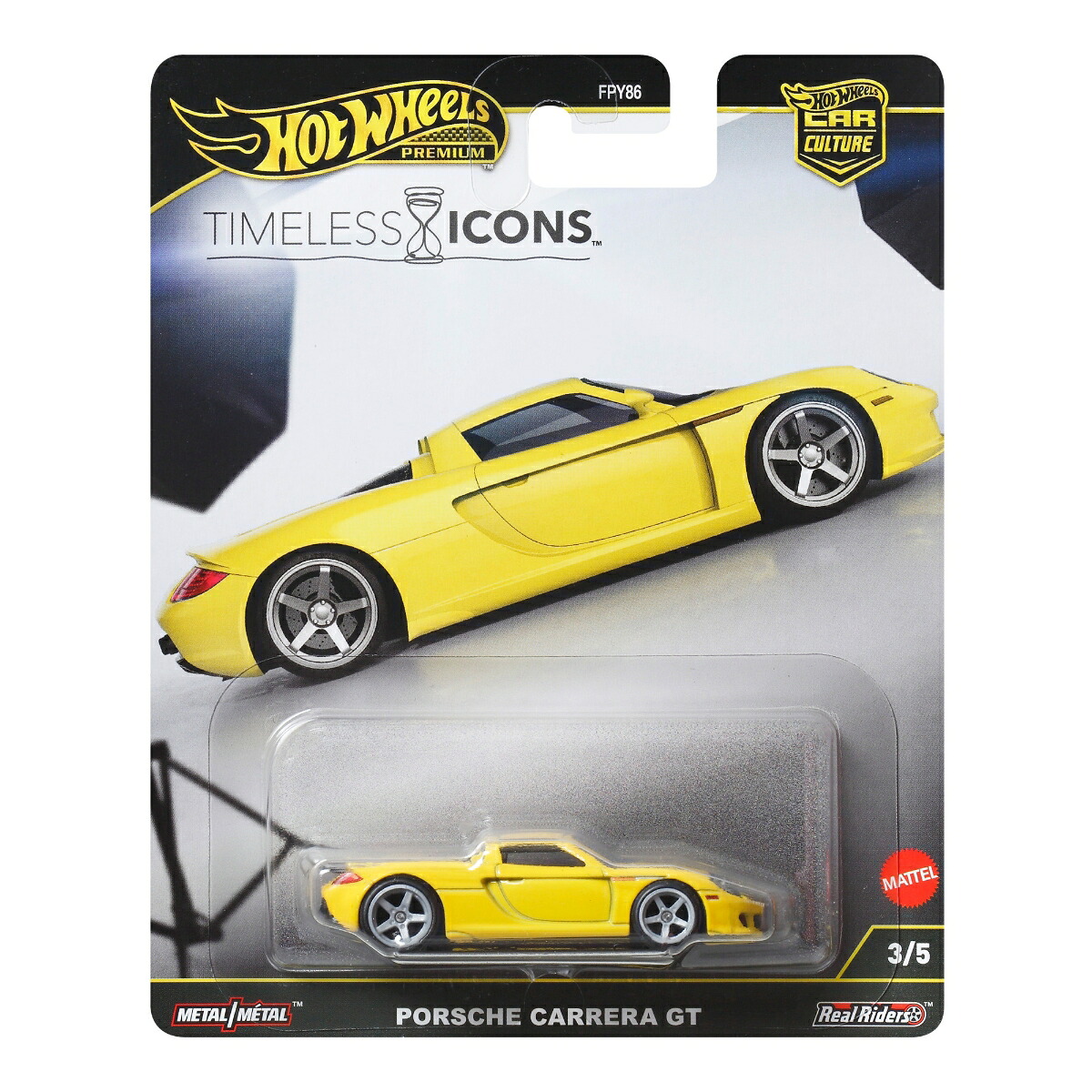 ホットウィール(HotWheels)カーカルチャータイムレスアイコンズポルシェカレラGT乗り物おもちゃミニカー3歳からイエローJBK91