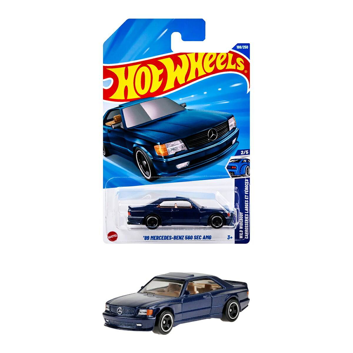 ホットウィール(HotWheels)ベーシックカー'89メルセデス・ベンツ560SECAMG乗り物おもちゃミニカー3歳からネイビーJFN63