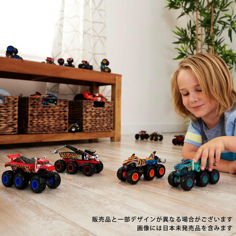 ホットウィール(HotWheels)モンスタートラックトランスポーターアソート乗り物おもちゃミニカー4台入りBOX販売3歳からマルチ986E-HWN86