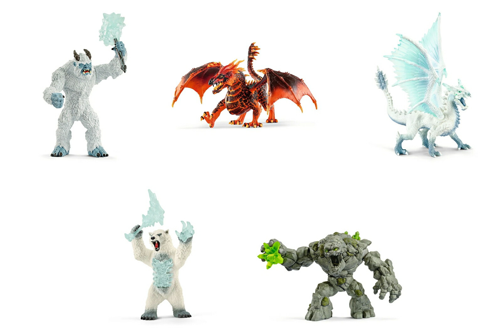 【セット商品】【シュライヒ】ELDRADOR/エルドラド5点セット（42448巨大氷人イエティとマジカル兵器、70138ラヴァドラゴン、70139ホワイトドラゴン、70141ストーンモンスター、42510ブリザードベアトマジカルヘイキ）