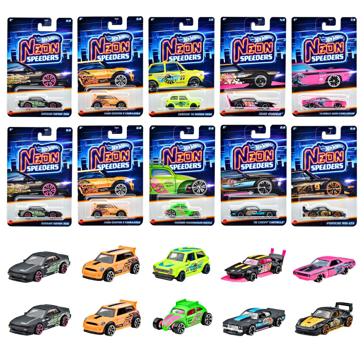 ۥåȥ(HotWheels)ͥ󡦥ԡ10BOXʪߥ˥3Фޥ986D-HLH72