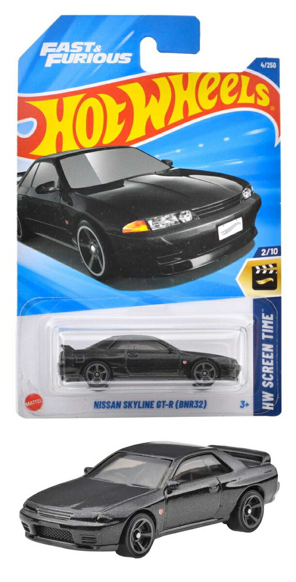 ホットウィール(Hot Wheels) 　ベーシックカー 日産 スカイライン GT-R (BNR32) 乗り物おもちゃ ミニカー 3歳から ブラック JFN59