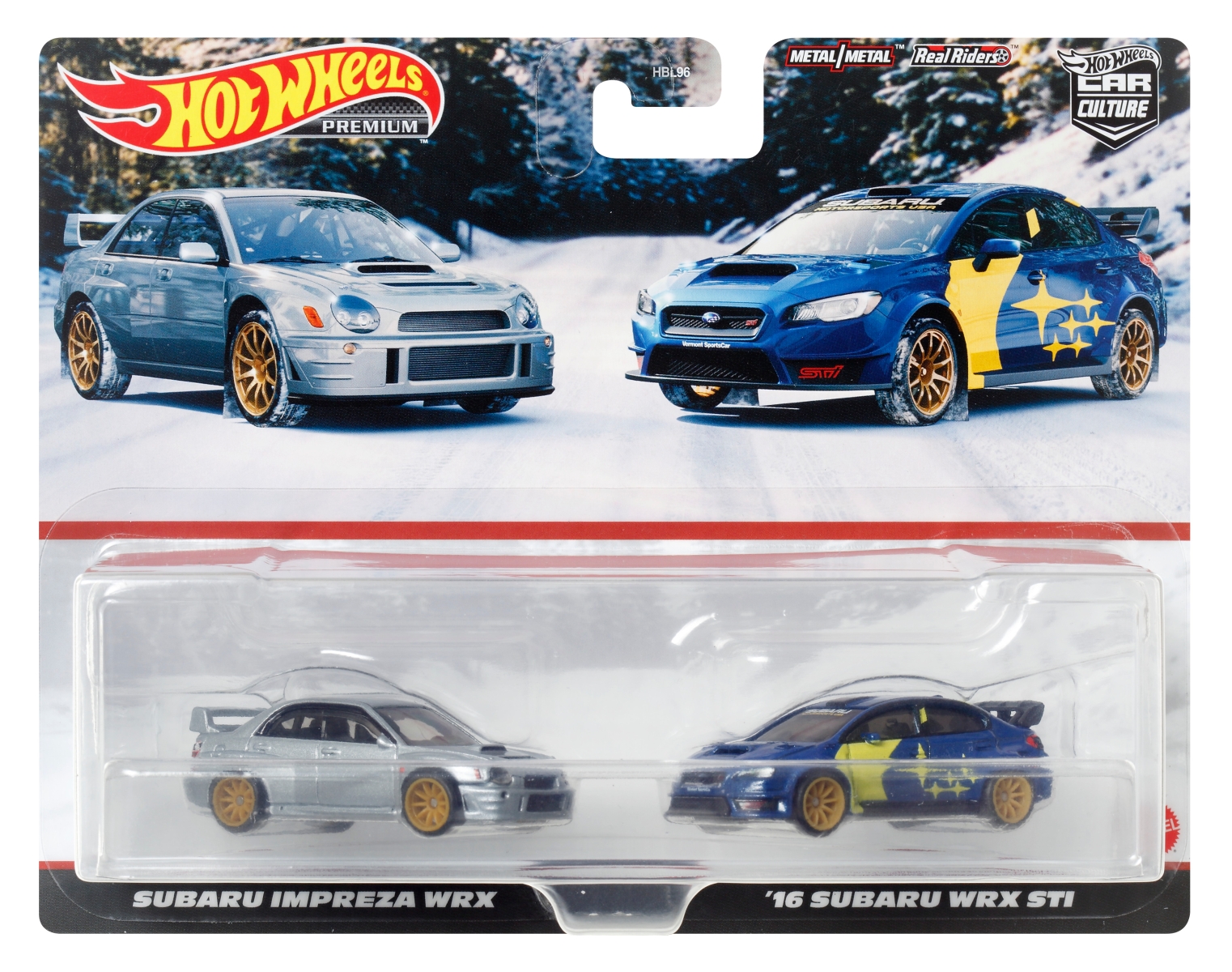 ホットウィール（Hot Wheels） プレミアム 2パック スバル インプレッサ WRX   '16 スバル WRX STI  HKF60