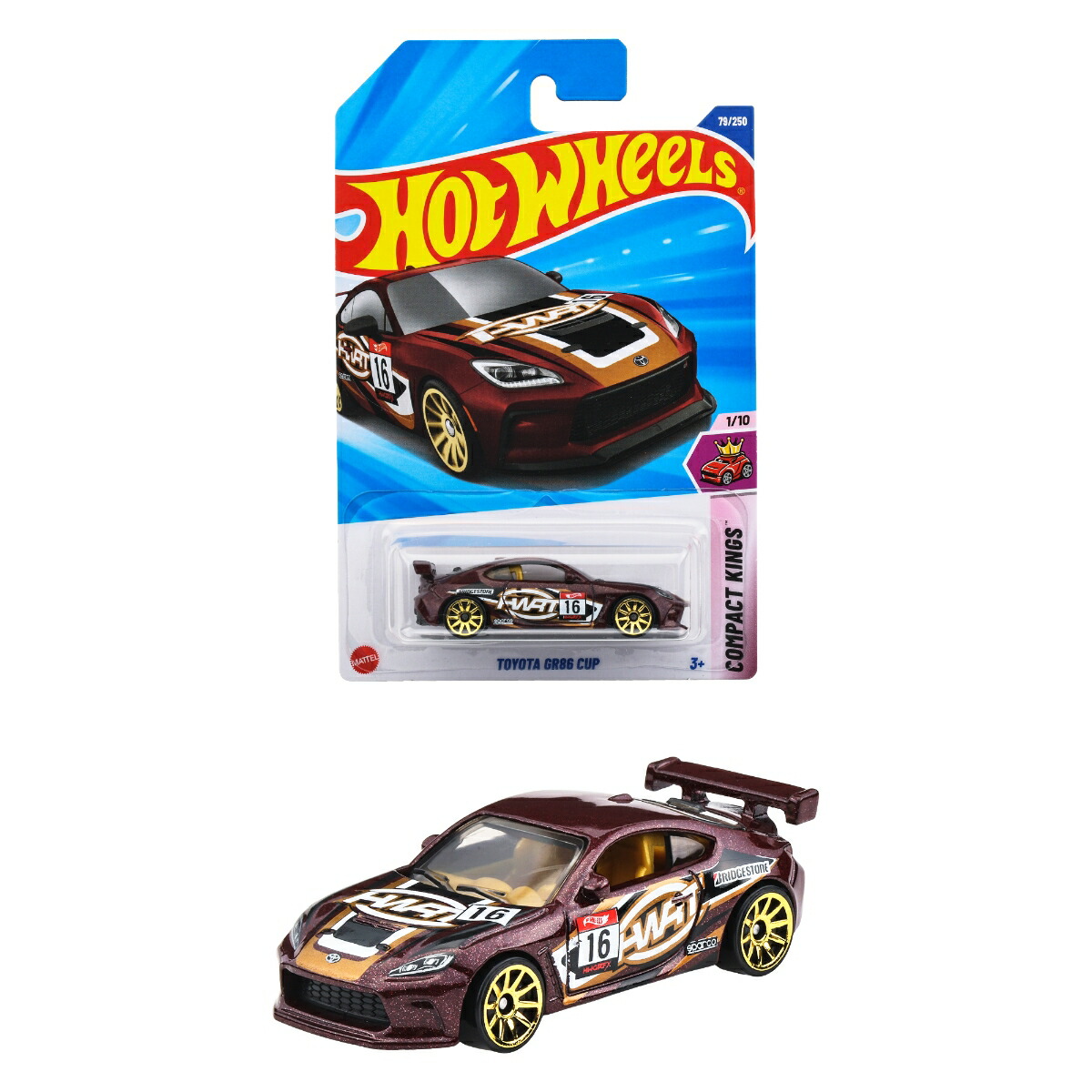 ホットウィール(HotWheels)ベーシックカートヨタGR86カップ乗り物おもちゃミニカー3歳からブラウンJFN37