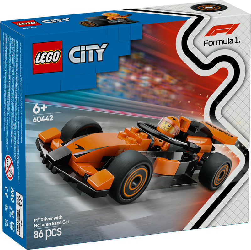 【特典】レゴ(LEGO) シティ F1(R) McLaren レースカーとドライバー 60442 [ おもちゃ 玩具 誕生日 プレゼント ブロック 知育 男の子 女の子 子供 6歳 7歳 8歳 9歳 乗り物 車 ミニカー ](レゴ(R)F1(R)シリーズ オリジナルステッカー)画像