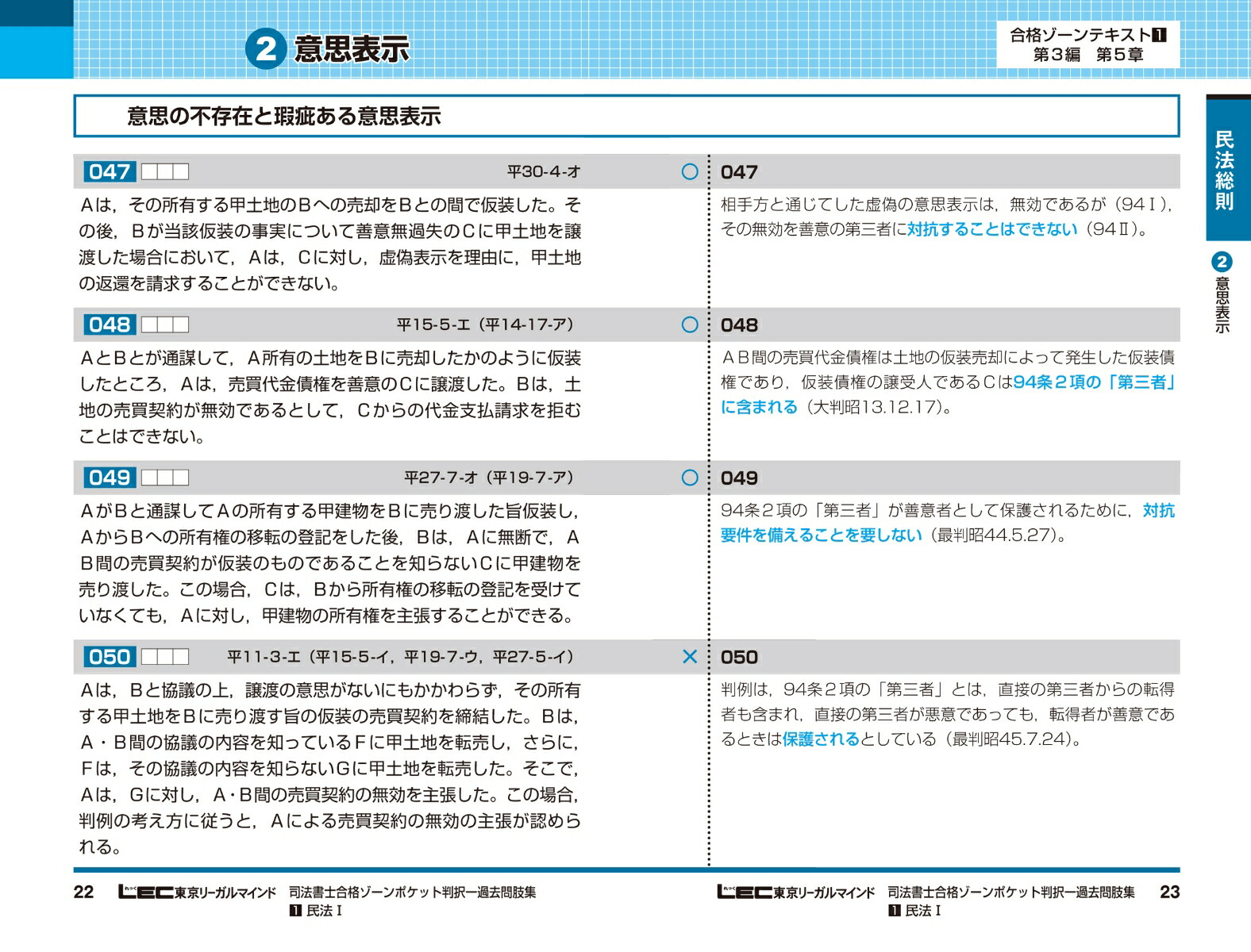 令和5年版司法書士合格ゾーンポケット判択一過去問肢集1民法I（司法書士合格ゾーンシリーズ）[東京リーガルマインドLEC総合研究所司法書士試験部]