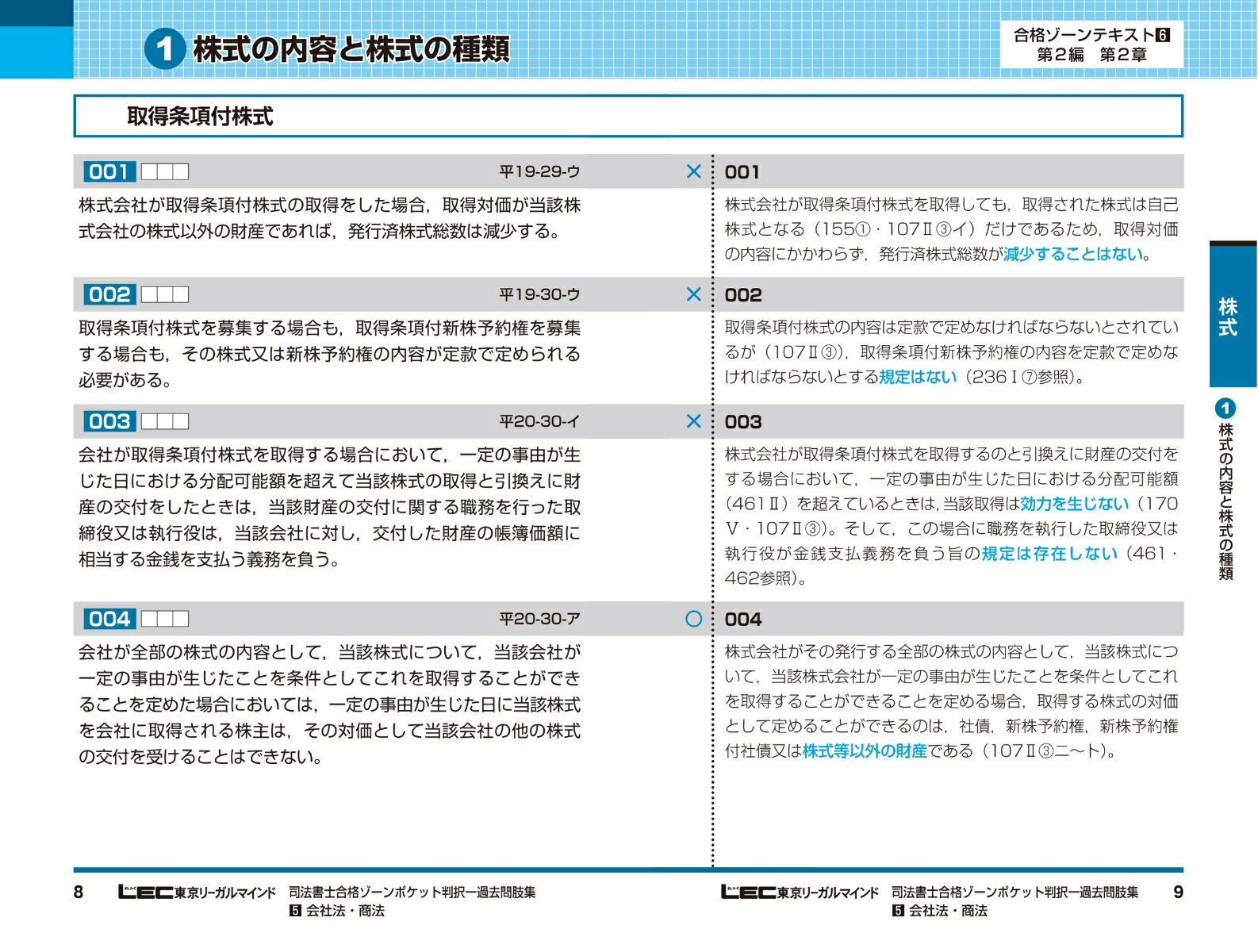 令和5年版司法書士合格ゾーンポケット判択一過去問肢集5会社法・商法（司法書士合格ゾーンシリーズ）[東京リーガルマインドLEC総合研究所司法書士試験部]