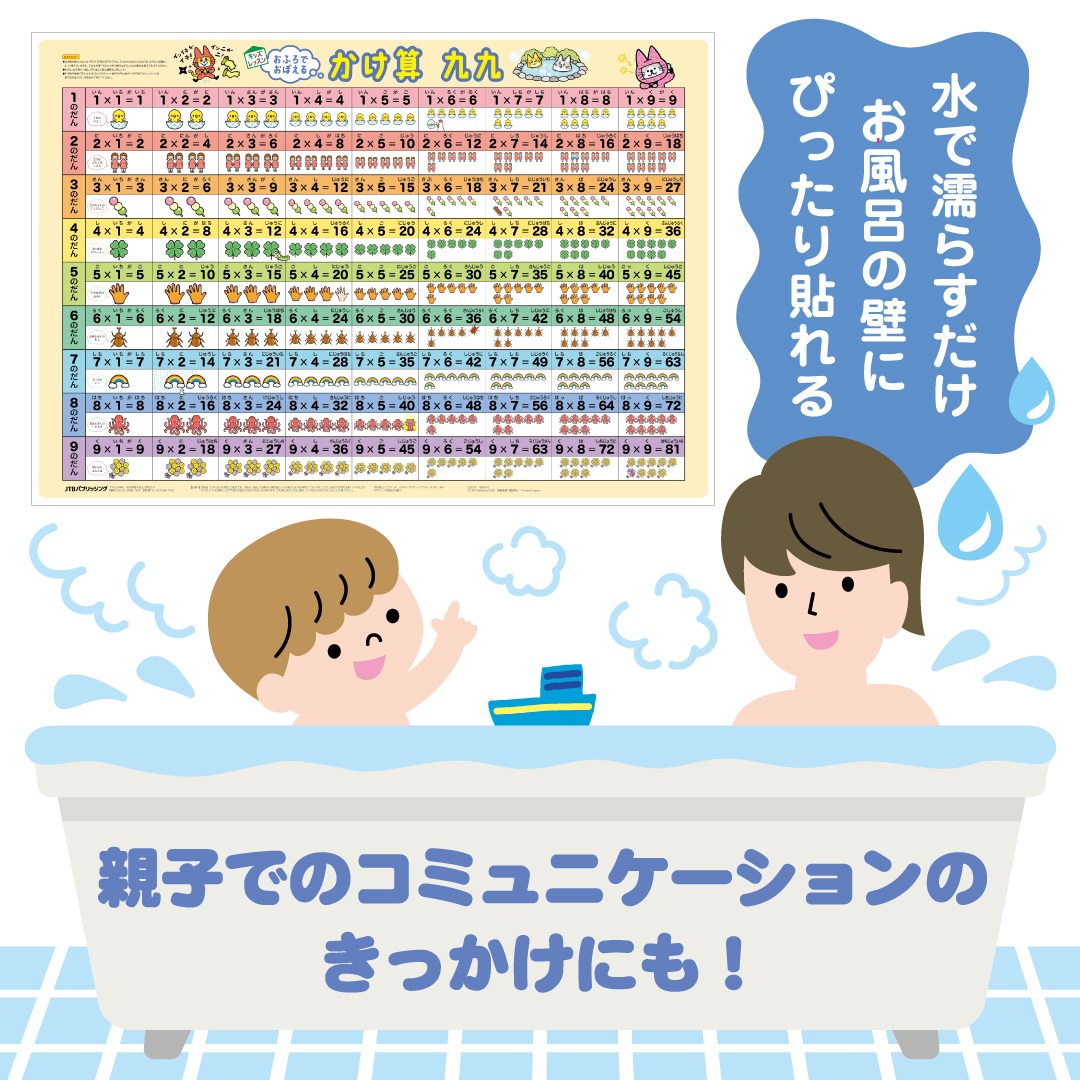 おふろでおぼえるかけ算九九（キッズレッスン学習ポスター）