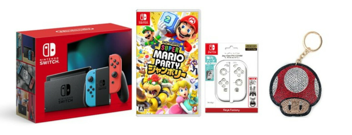 【楽天ブックス限定配送BOX】【楽天ブックス限定特典】【クリスマスギフトセット】NintendoSwitchJoy-Con(L)ネオンブルー/(R)ネオンレッド+スーパーマリオパーティジャンボリー+アクセサリーセット(アクリルキーホルダー（5cm角）)
