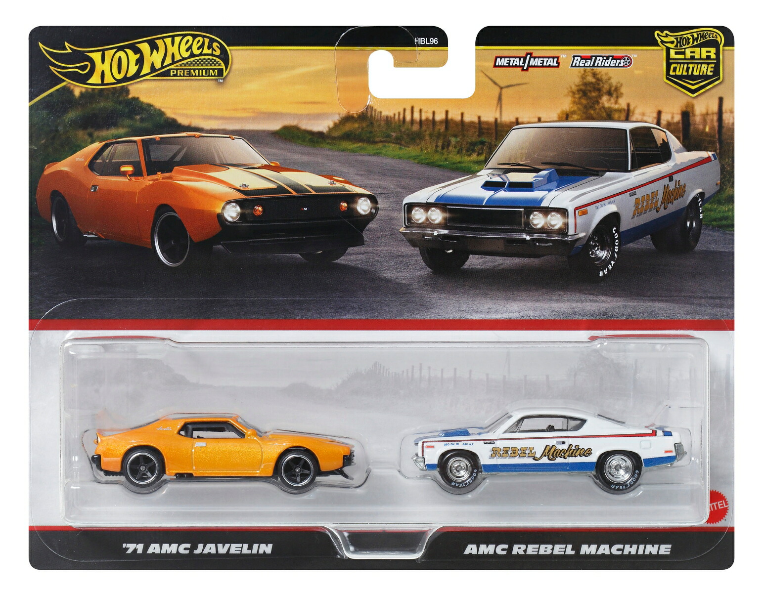 �ۥåȥ�������(HotWheels)�ץ�ߥ���2�ѥå�-'71AMC����������/AMC��٥�ޥ�������ʪ�������ߥ˥���3�Ф���ޥ��JBL06