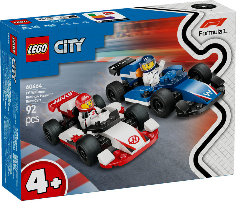 【特典】レゴ(LEGO) シティ F1(R) Williams Racing & Haas F1(R) レースカーコンボ 60464 [ おもちゃ 玩具 誕生日 プレゼント ブロック 知育 男の子 女の子 子供 4歳 5歳 6歳 乗り物 車 ミニカー ](レゴ(R)F1(R)シリーズ オリジナルステッカー)画像