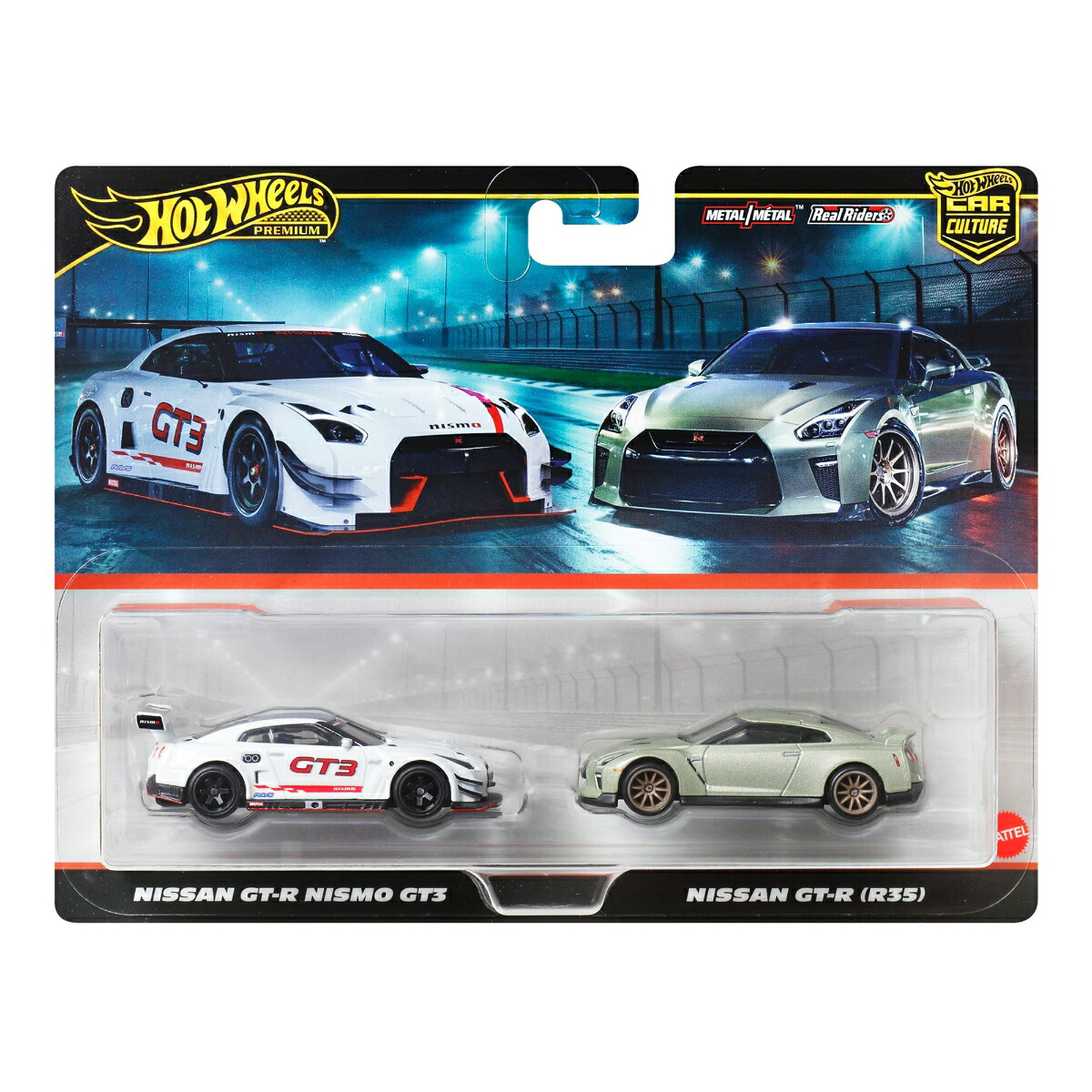 ホットウィール(HotWheels)プレミアム2パック日産GT-RニスモGT3/日産GT-R(R35)乗り物おもちゃミニカー3歳からマルチJBL05