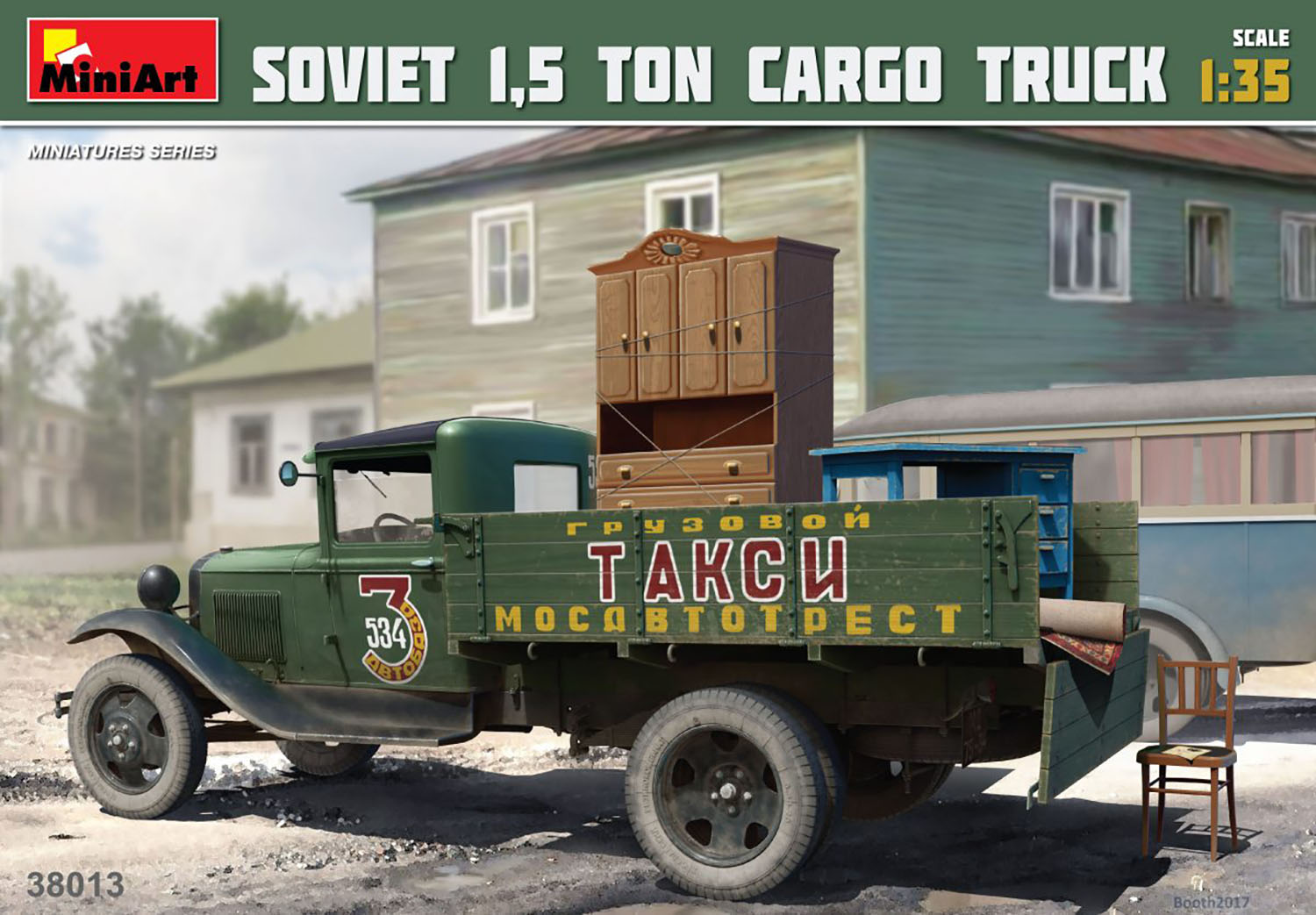 ミニアート 1/35 1930*40年代 ソビエト 1.5トン カーゴトラック AAタイプ 家具運搬中 家具付属 【MA38013】 (プラモデル)画像