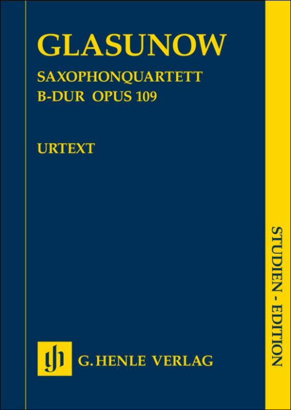 【輸入楽譜】グラズノフ, Aleksandor Konstantinovich: サクソフォン四重奏曲 Op.109/原典版/Arcis Saxophon Quartet編: スタディ・スコア画像