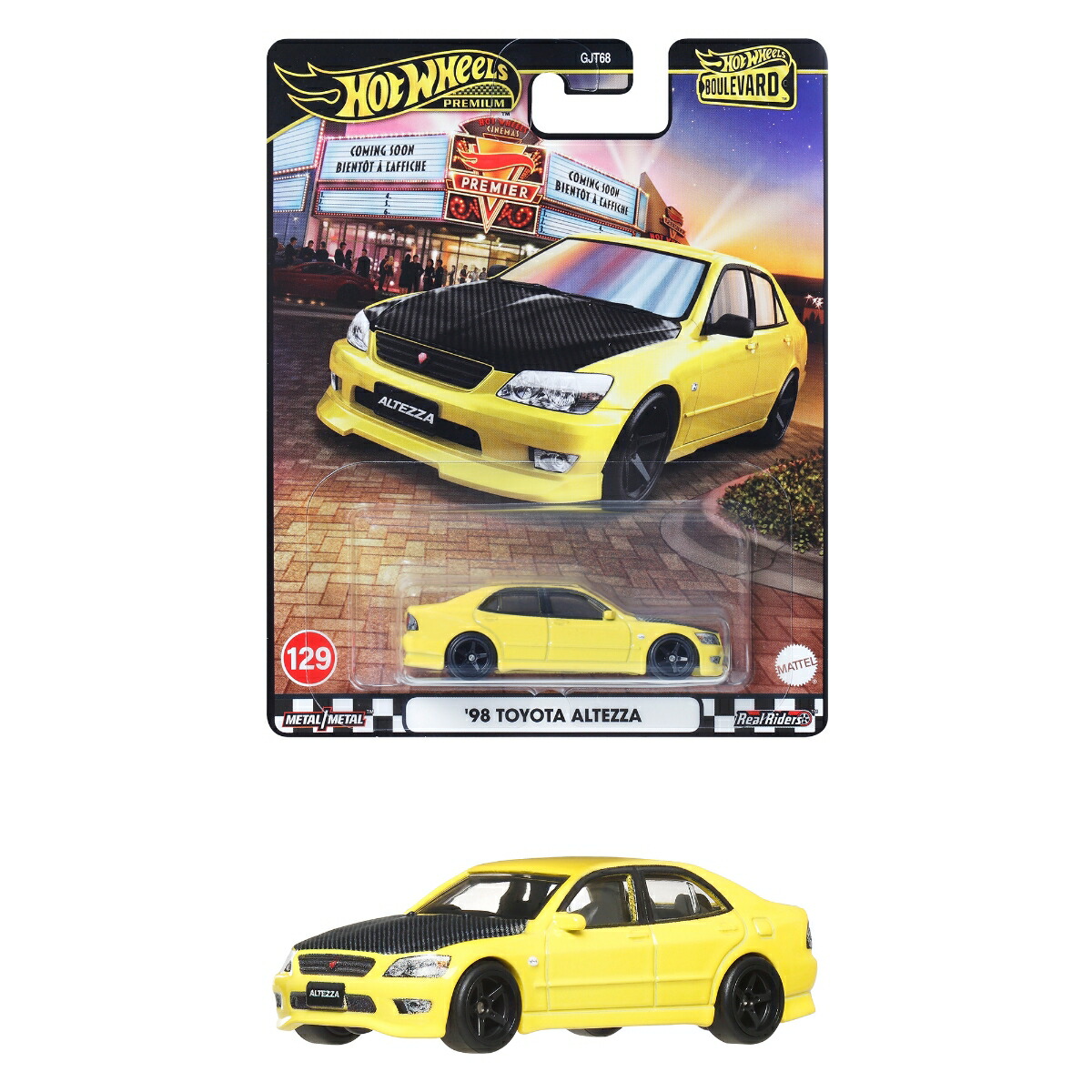 ホットウィール(Hot Wheels) ブールバード '98 トヨタ アルテッツァ 乗り物おもちゃ ミニカー 3歳から イエロー JBL23画像