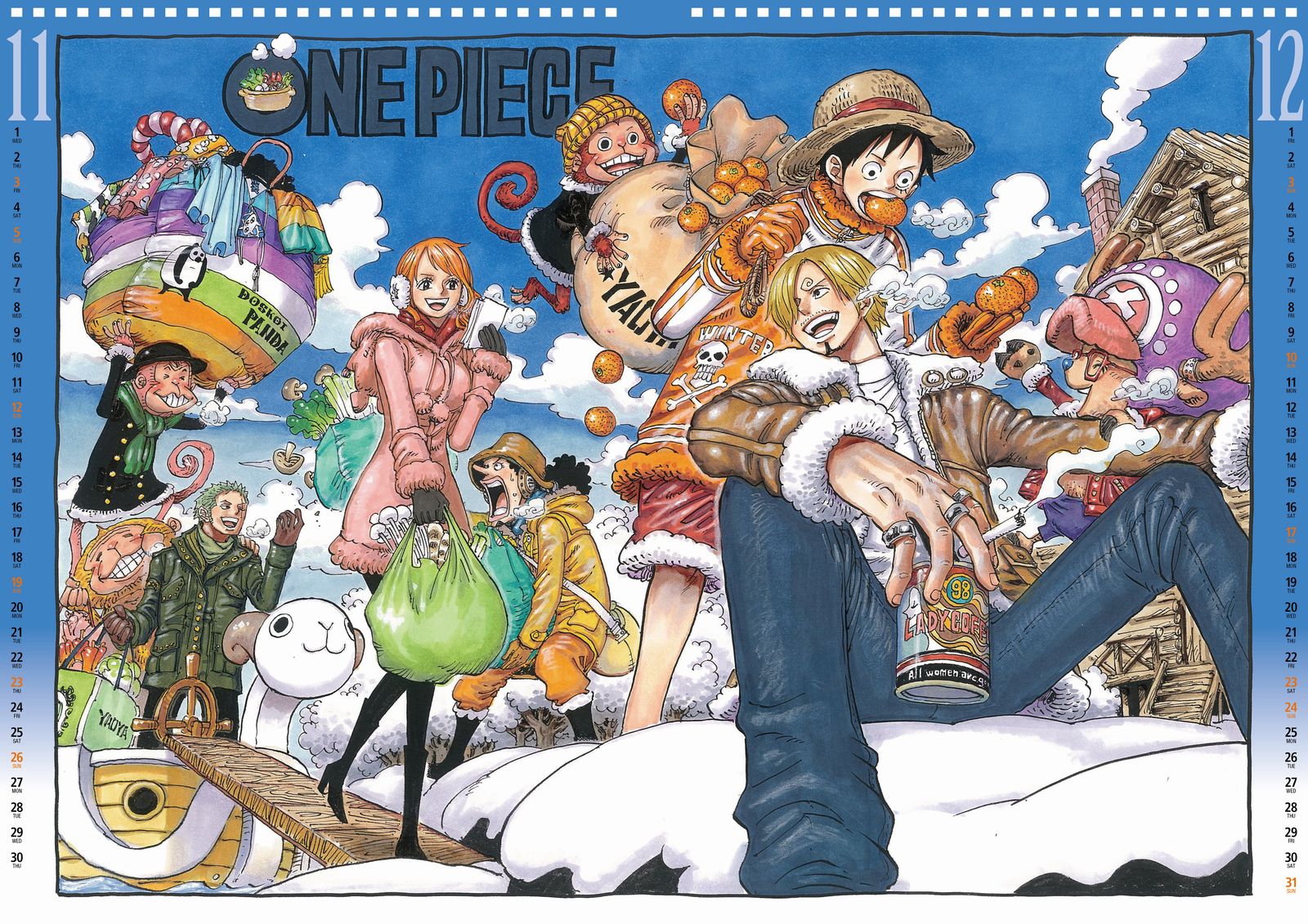 楽天ブックス 壁掛 One Piece大判コミックカレンダー 17 尾田栄一郎 本