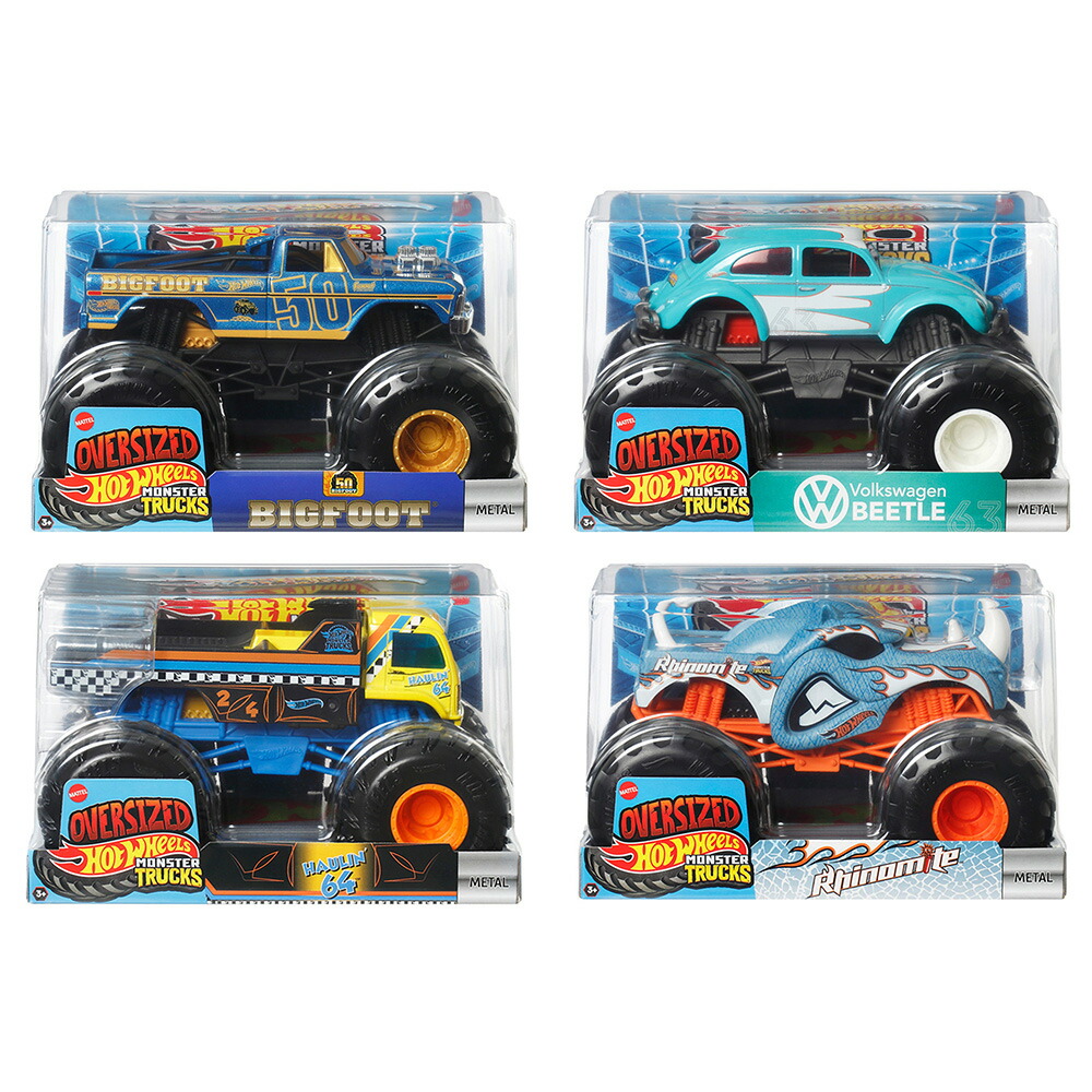ホットウィール(HotWheels)モンスタートラックビッグサイズアソート乗り物おもちゃ1：24ミニカー4台入りBOX販売3歳からマルチ987E-FYJ83