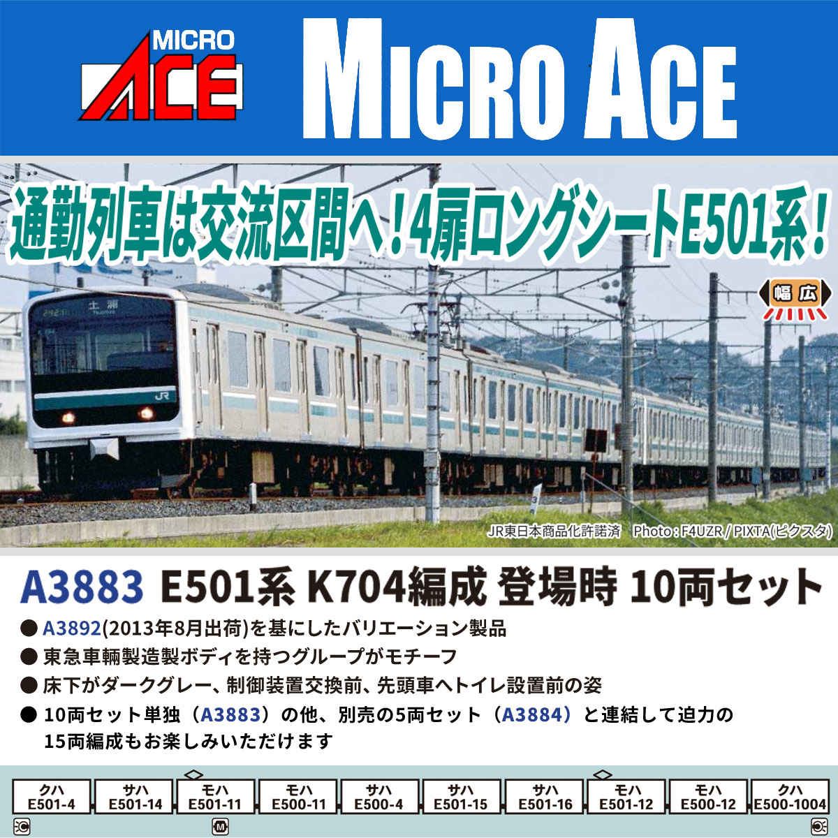 楽天市場】JR E501系通勤電車 5両増結セット【TOMIX・92457