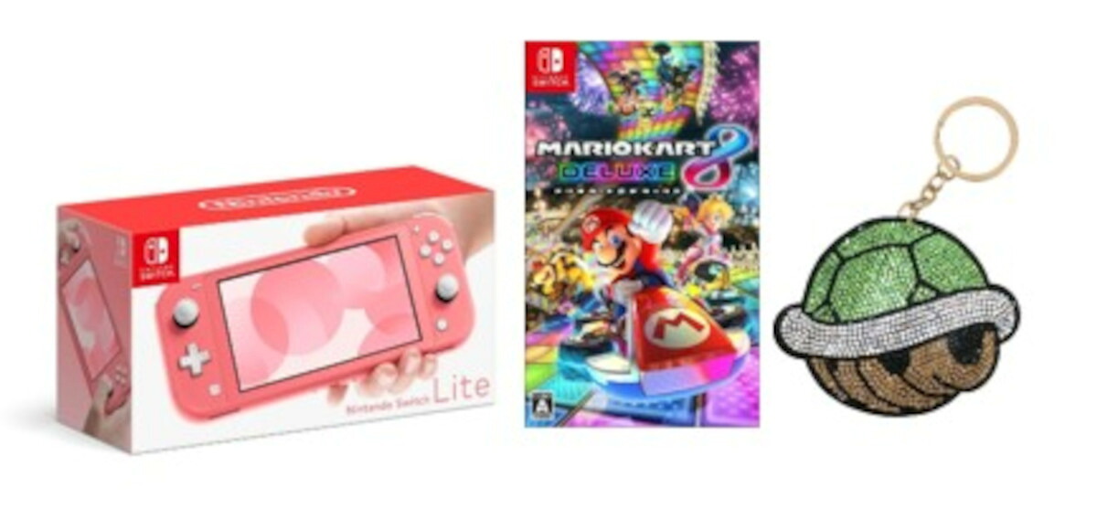 【楽天ブックス限定配送BOX】【楽天ブックス限定特典】【クリスマスギフトセット】NintendoSwitchLiteコーラル+マリオ.マスコットクリーナーミドリこうら+マリオカート8デラックス(アクリルキーホルダー（5cm角）)