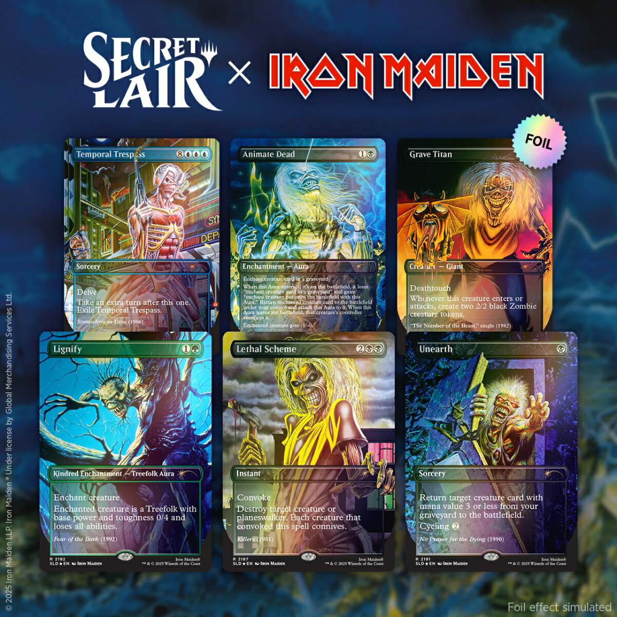 マジック：ザ・ギャザリング Secret Lair Secret Scare Superdrop Secret Lair x Iron Maiden: Album Art Foil Edition【クレジットカード決済限定】画像