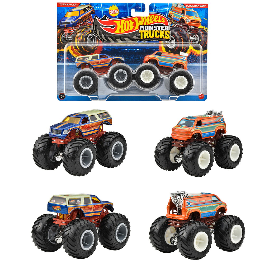 ホットウィール(HotWheels)モンスタートラック1:642パックアソート乗り物おもちゃミニカー2台組×8セット入りBOX販売3歳からマルチ986S-FYJ64
