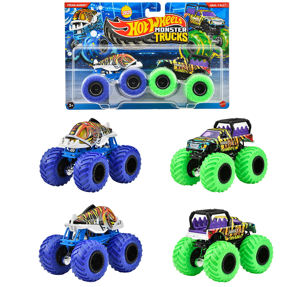 ホットウィール(HotWheels)モンスタートラック1:642パックアソート乗り物おもちゃミニカー2台組×8セット入りBOX販売3歳からマルチ986S-FYJ64
