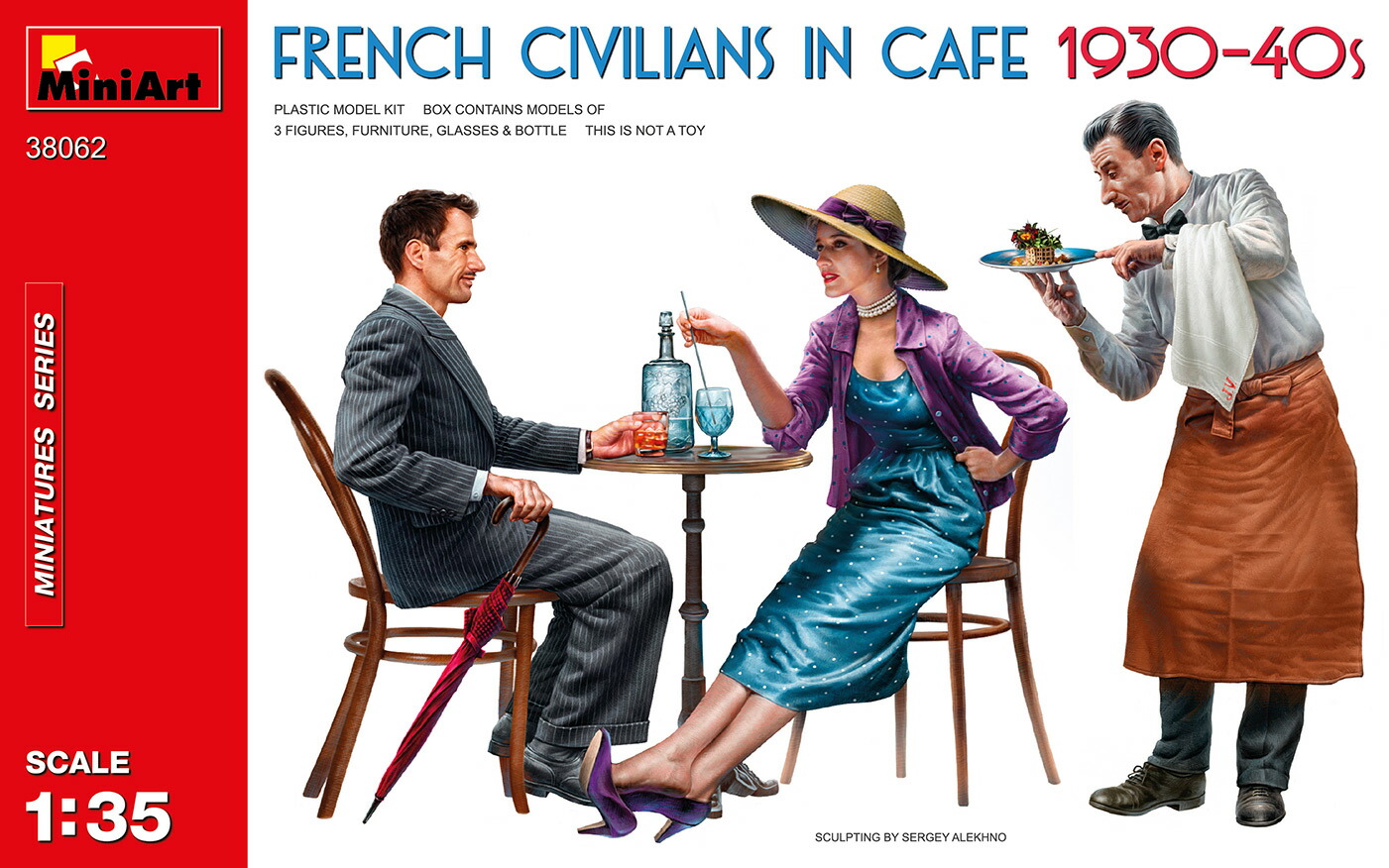 ミニアート 1/35 1930-40年代 街角のカフェに語らうフランス市民 【MA38062】 (プラモデル)画像