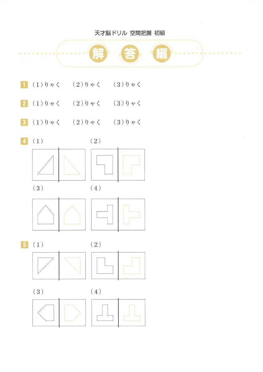楽天ブックス 天才脳ドリル空間把握 初級 山下善徳ほか 本