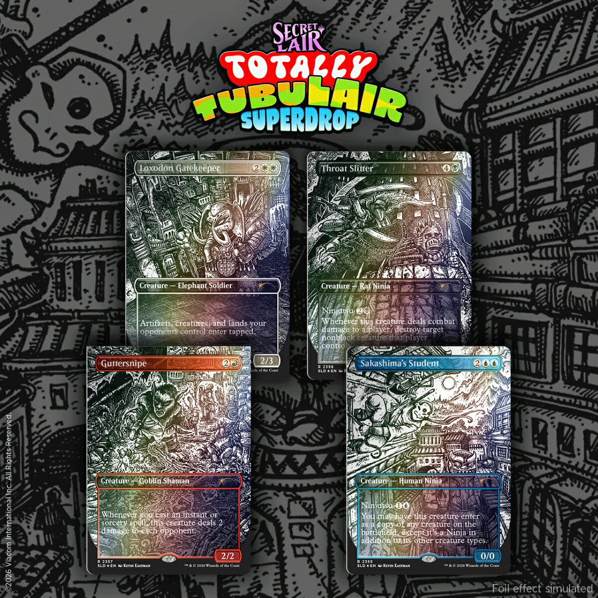 マジック：ザ・ギャザリング Secret Lair Totally Tubulair Superdrop Featuring: Kevin Eastman （Inks） Foil Edition【クレジットカード決済限定】画像