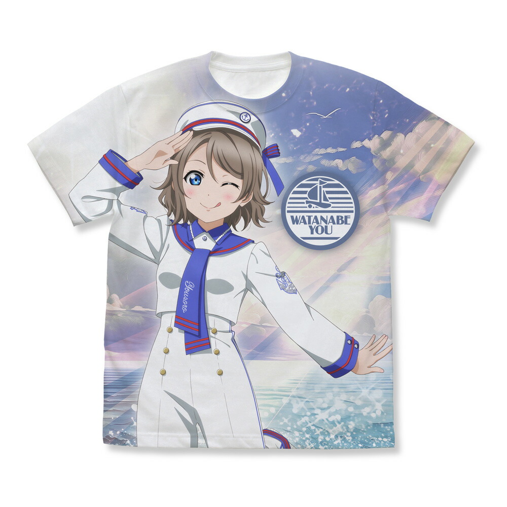 ラブライブ!サンシャイン!! 描き下ろし 渡辺 曜 フルグラフィックTシャツ ソロコンサートver./WHITE-L画像