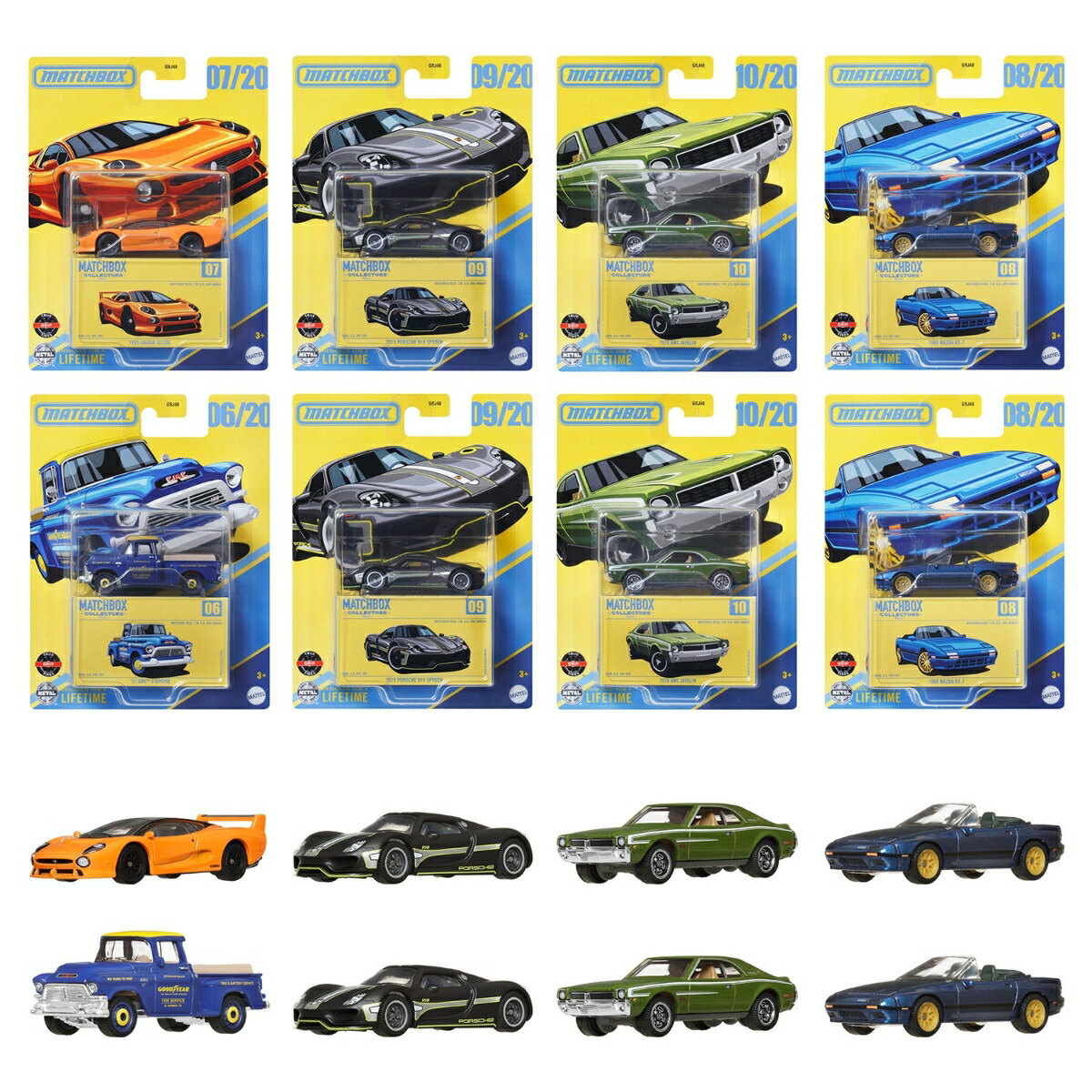 マッチボックス(Matchbox) コレクターズ アソート 乗り物おもちゃ ミニカー 8台入り BOX販売 3歳から マルチ 987B-GBJ48画像