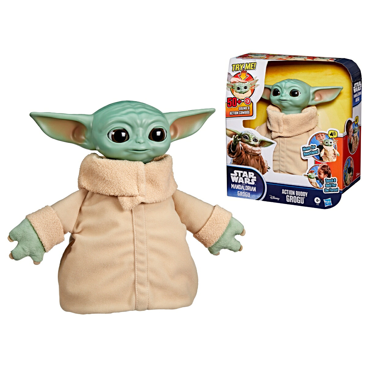 ハズブロ（Hasbro）STARWARSスター・ウォーズ／マンダロリアン・アンド・グローグーアクションバディグローグー25.0cm、インタラクティブぬいぐるみ、アクションフィギュア、4歳以上のお子様向けおもちゃG3088正規品