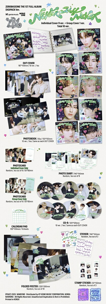 THE1STFULLALBUM_NEVERSAYNEVER(DigipackVer.)（10形態からランダムでお届け）[ZEROBASEONE]