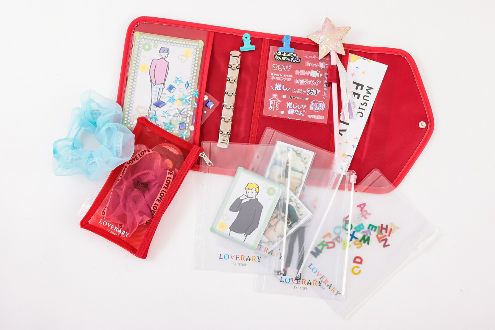 LOVERARY BY FEILER 多機能ケースBOOK STRAWBERRY DOTS 推し活に! 旅行